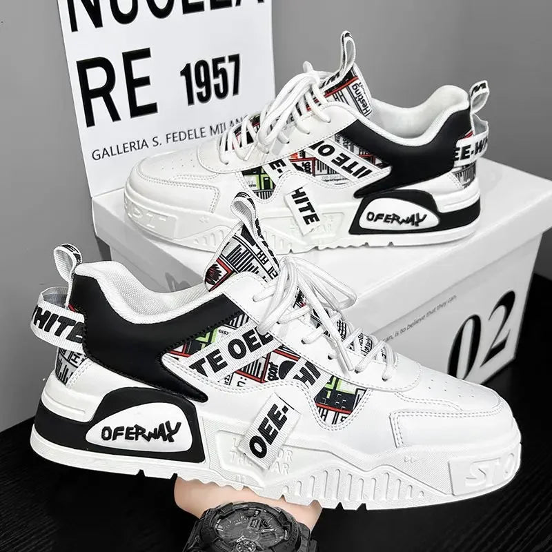 Casual Fashion Leather Sneakers New Skateboard Mens Shoes Outdoor Running Sports shoes Hiking Tennis Platform Luxury footwear - Sun Studio