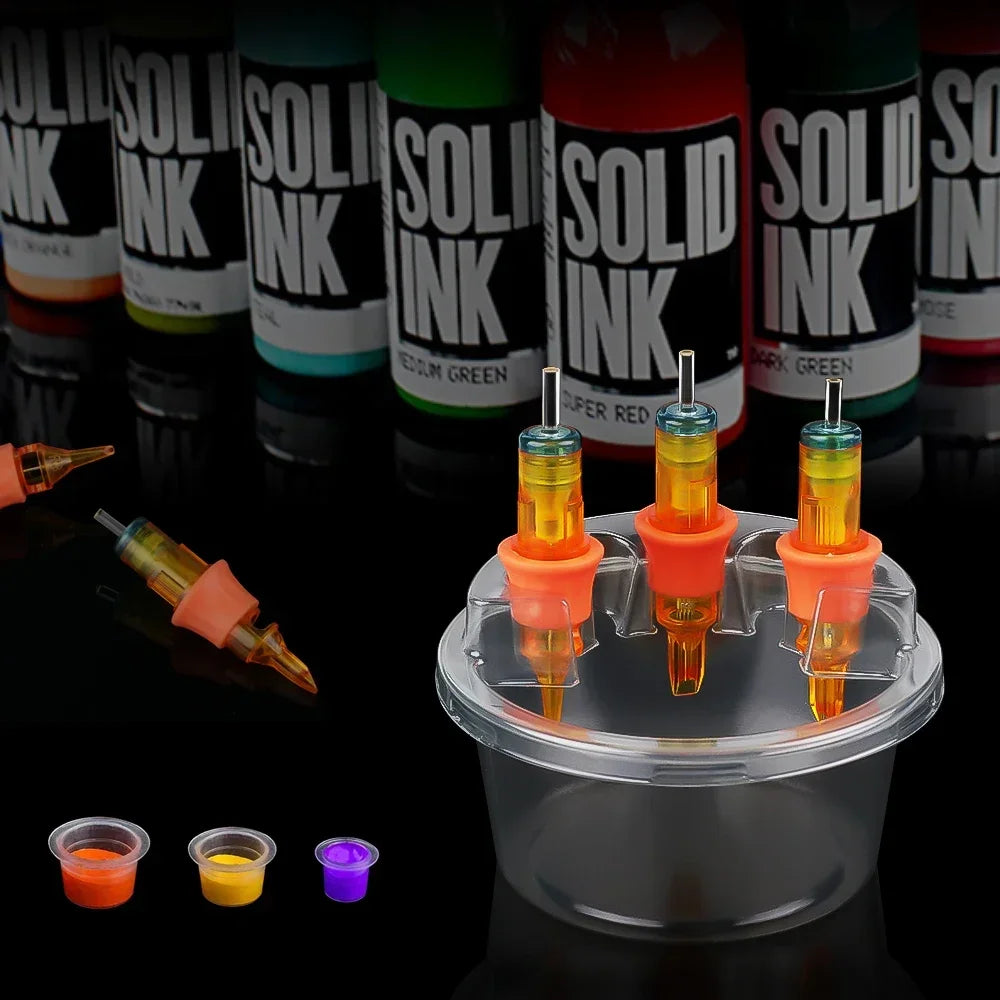 20pcs/box Tattoo Needle Cup Holder - Disposable Cleaning Cup for Tattoo and Embroidery Needle - Integrated Needle Cleaning - Sun Studio