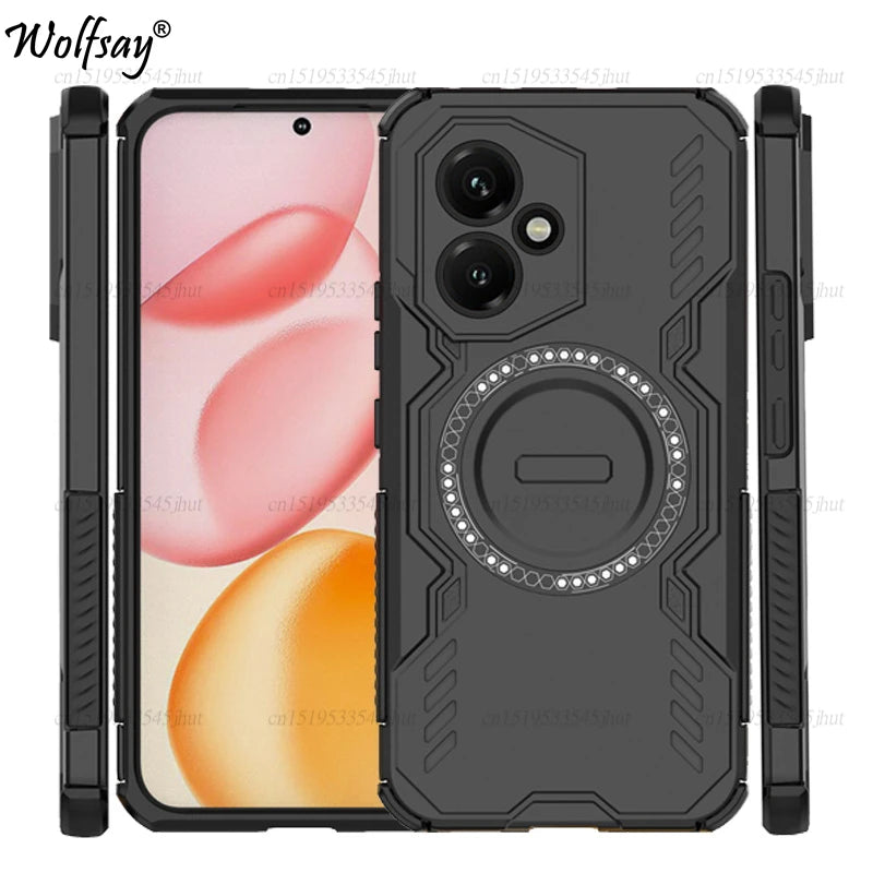 Shockproof Armor Case For Honor 400 Magnetic Adsorption Wireless Charge Cover For Honor 400 Pro 400 Lite Case For Honor 400 Case - Sun Studio