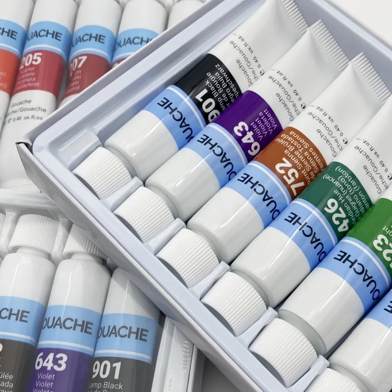 12 color /24 color Gouache Paint Set Box Art Gouache Paint Beginners paint Graffiti paint - Sun Studio