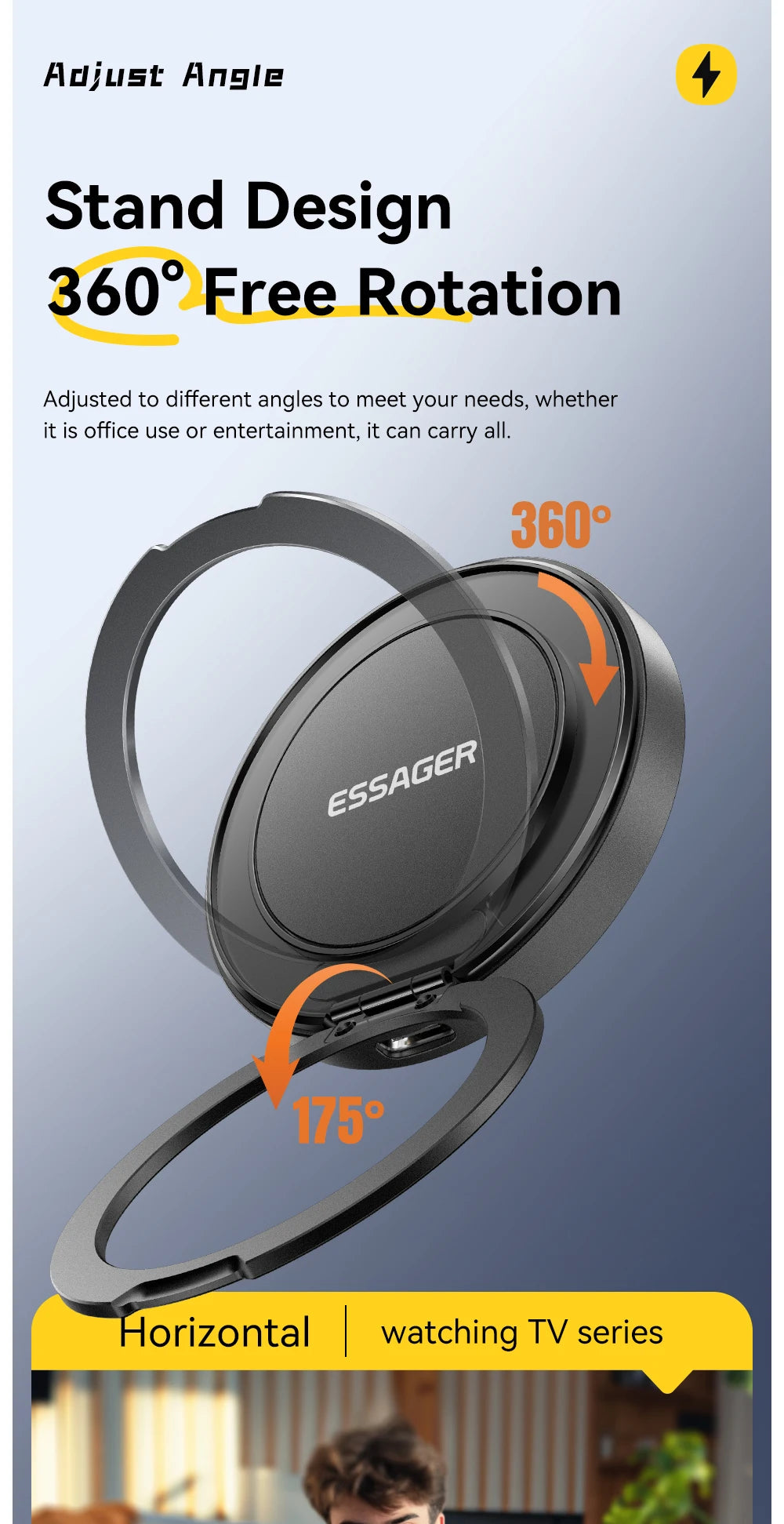 Essager Magnetic Wireless Charger With Holder 15W Fast Charging For iPhone16 15 14 13Pro Max Airpods Mini Wireless Phone Charger - Sun Studio
