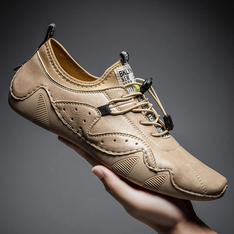 Leather Casual Sneakers for Men Driving Shoes 2024 New Fashion In Waterproof Men Doug Luxury Dress Loafers Shoes Footwear ﻿ - Sun Studio