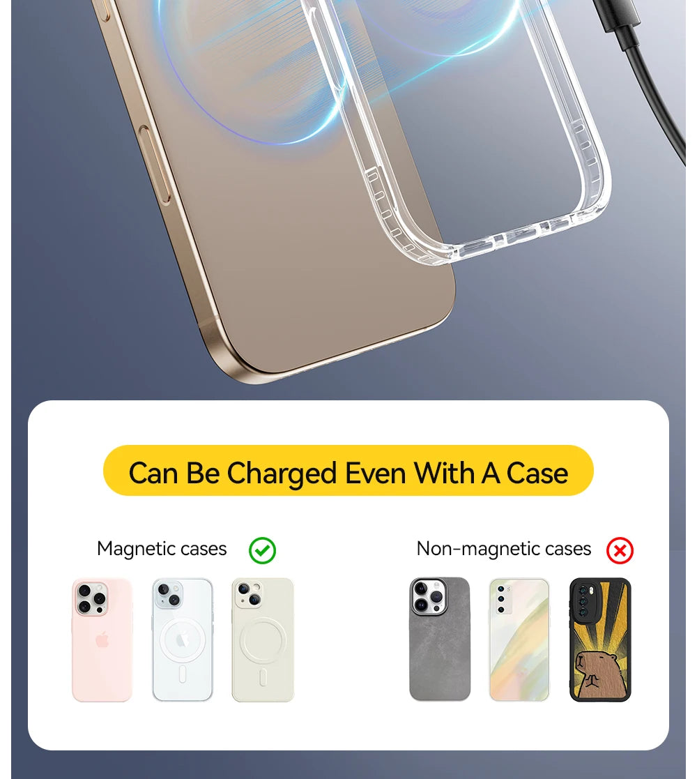Essager Magnetic Wireless Charger With Holder 15W Fast Charging For iPhone16 15 14 13Pro Max Airpods Mini Wireless Phone Charger - Sun Studio