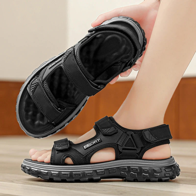 Sandals men summer fashion new style outdoor wear soft sole wear-resistant anti slip anti odor breathable dual-use beach sandals - Sun Studio