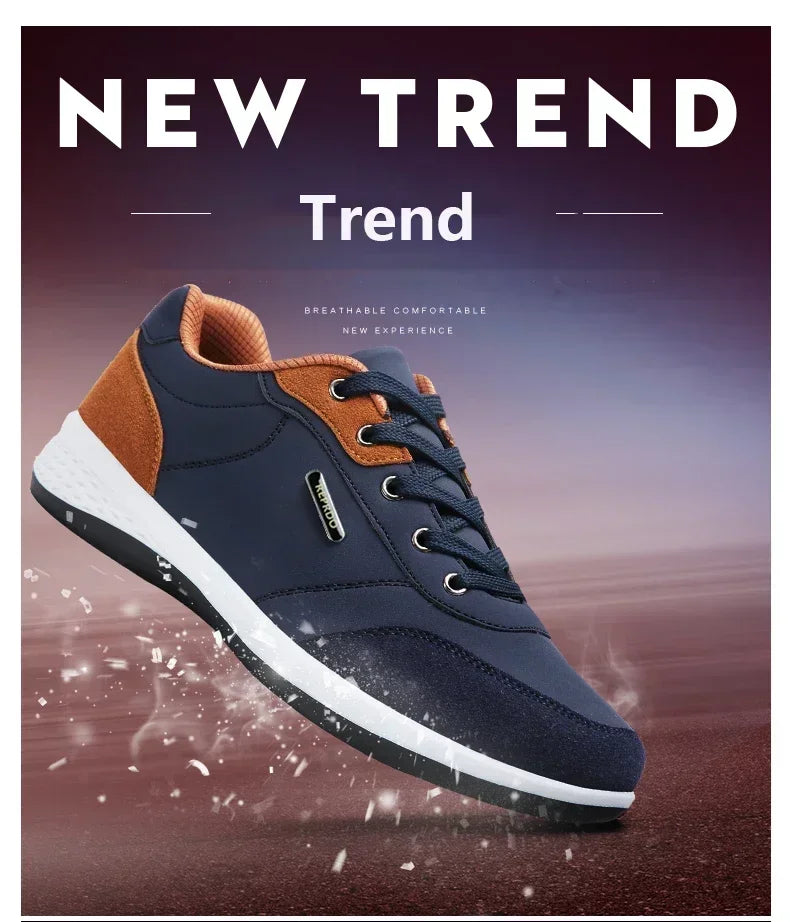 Leather Men Shoes Sneakers Trend Casual Shoe Comfortable Breathable Leisure Male Sneakers Non-slip Footwear Men Sports Shoes - Sun Studio