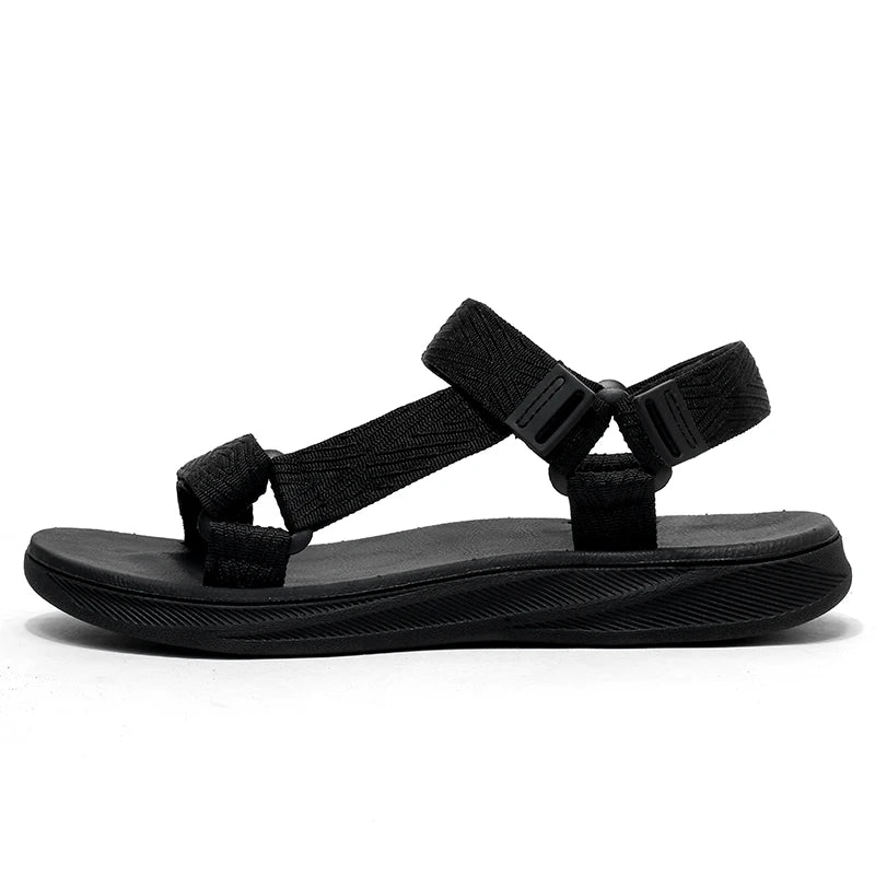 Black Men's Outdoor Casual Arch Support Sandals Anti-Slip Breathable Beach Holiday Sports Sandals for Summer Walking Size 40-45 - Sun Studio