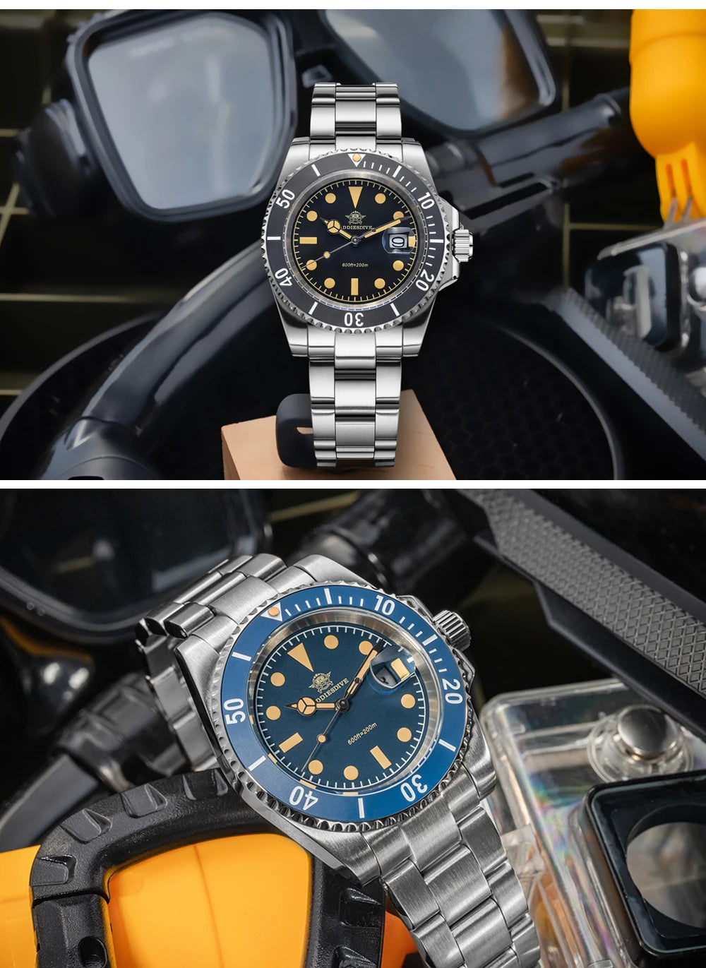ADDIESDIVE Men's Watch Quartz Calendar Window 316L Stainless Steel Ceramic Bezel 20Bar Waterproof Luminous Watches 41mm - Sun Studio