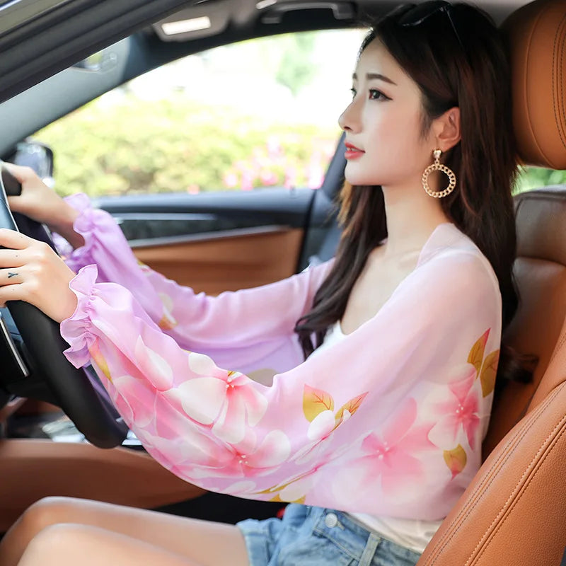 Chiffon Veil Arm Shade Shawl Scarf Women Summer Sun Protection Clothing Long Sleeves Wraps Anti-UV Jacket Swimsuit Cover Up - Sun Studio