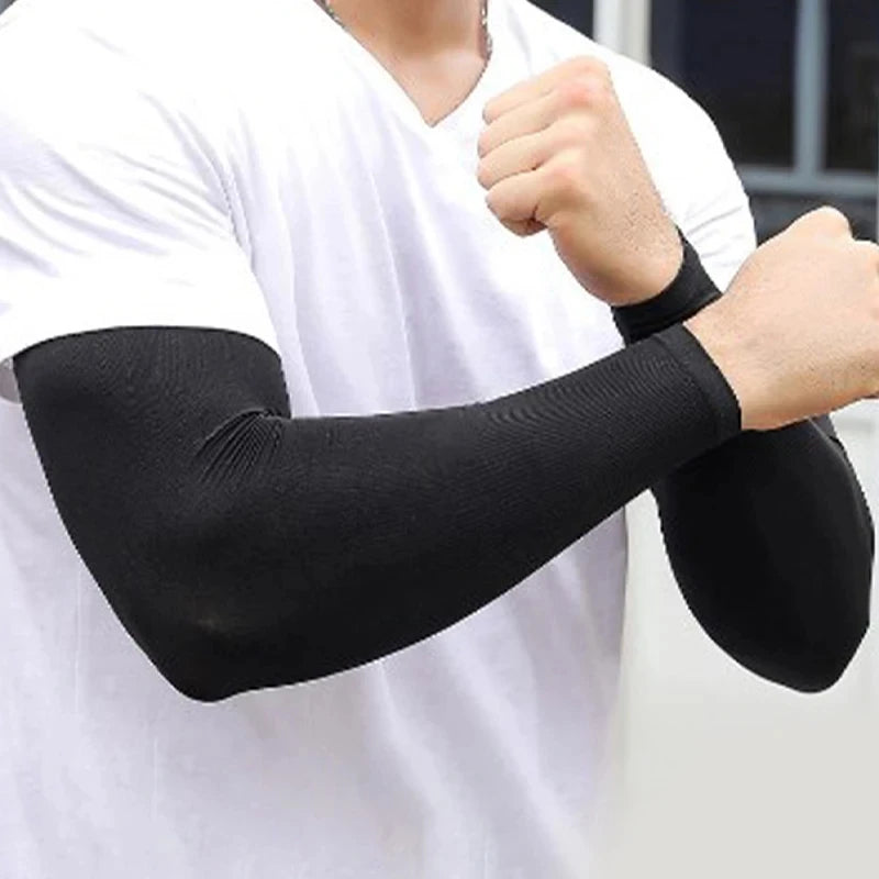 1 Pair Sports Arm Cover Outdoor Essentials UV Sun Protection Compression Black Guard Men Women Basketball Golf Cooling Sleeve 1 - Sun Studio