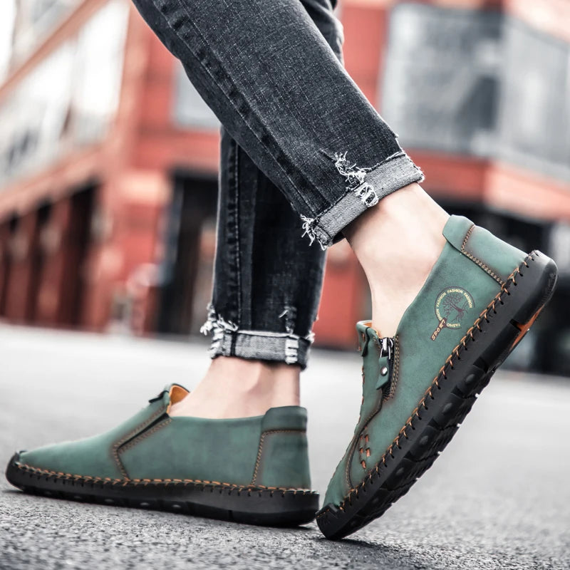 100% cowhide New large-sized men's boots Fashionable casual thick-soled breathable men's shoes Outdoor sports Chelsea boots - Sun Studio