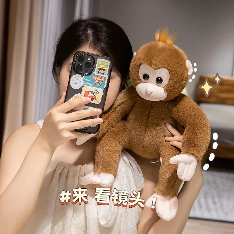 40cm-80cm Big Size Lovely Lifelike Sitting Monkey Plush Toys Soft Stuffed Monkey Doll Cute Animal Doll For Children Home Decor - Sun Studio