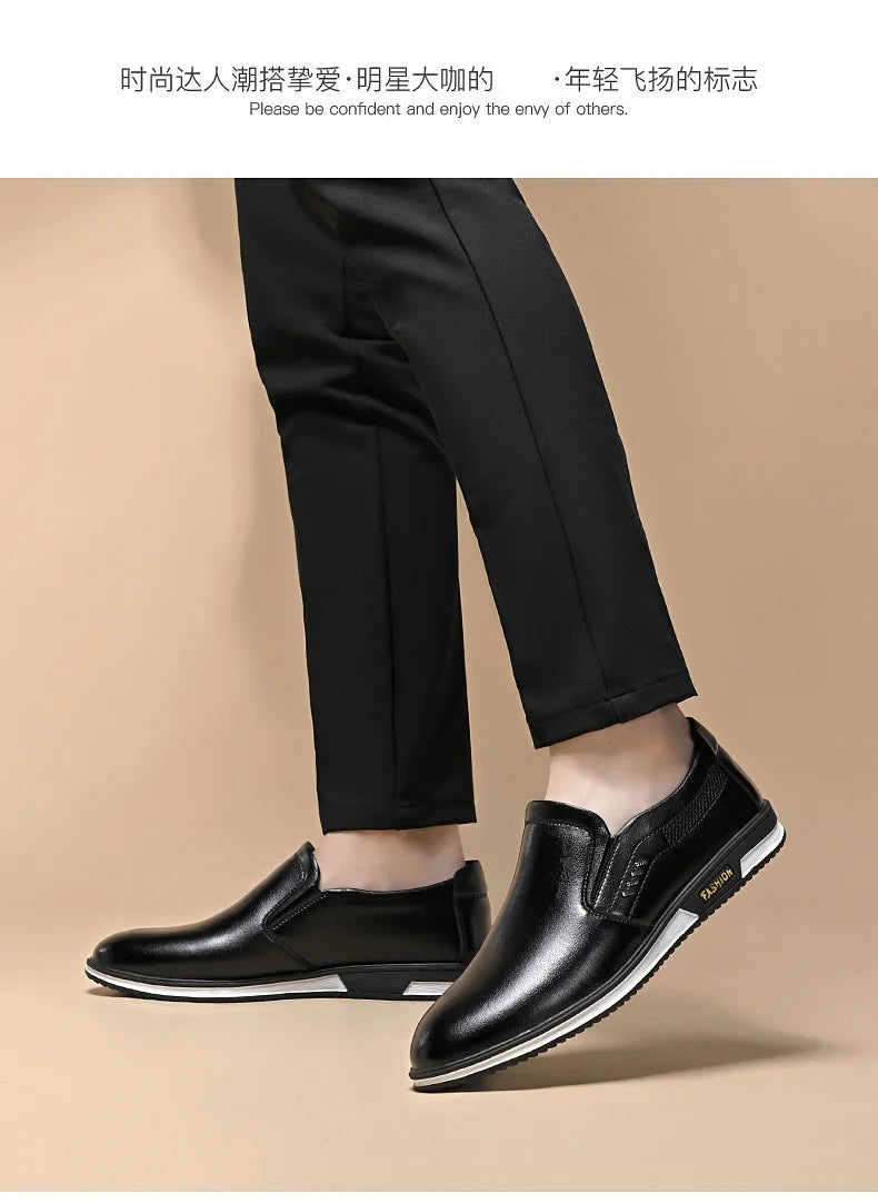 Spring and Autumn Men's English Leather Shoes Outdoor comfor Footwear Men fashion Formal Shoes High Quality trendy Zapatos - Sun Studio