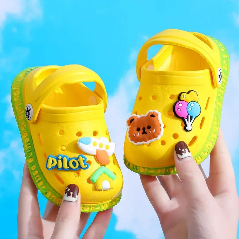 Summer Kids ShoesSandals Hole Children's Shoes Slippers Soft Anti-Skid Cartoon Design Hole Baby Shoes Sandy Beach For Boys Girls - Sun Studio