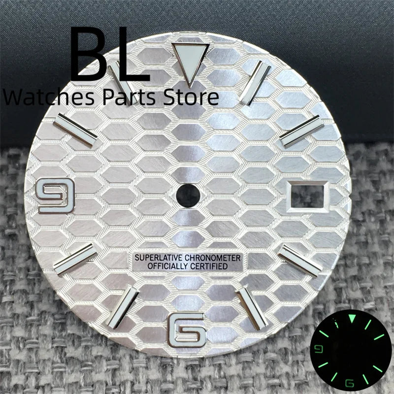 BLIGER 36mm40mm High Quality Silver BLand-DwelweMen's Watch Case For NH35 Movement Watch Parts Sapphire Glass 10BAR Watches Box