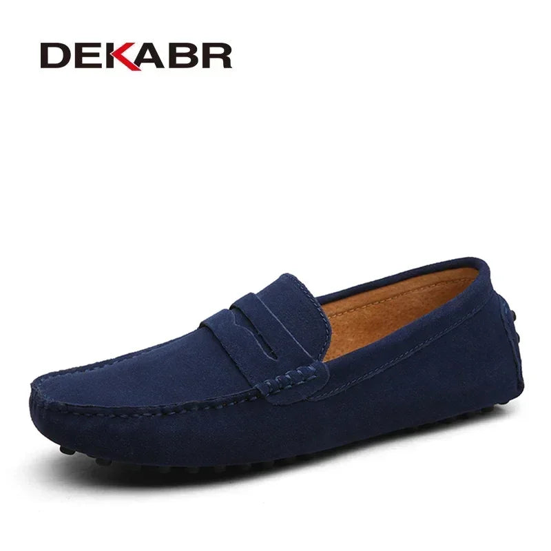 DEKABR Size 49 Men Casual Shoes Fashion Men Shoes Genuine Leather Men Loafers Moccasins Slip On Men's Flats Male Driving Shoes - Sun Studio