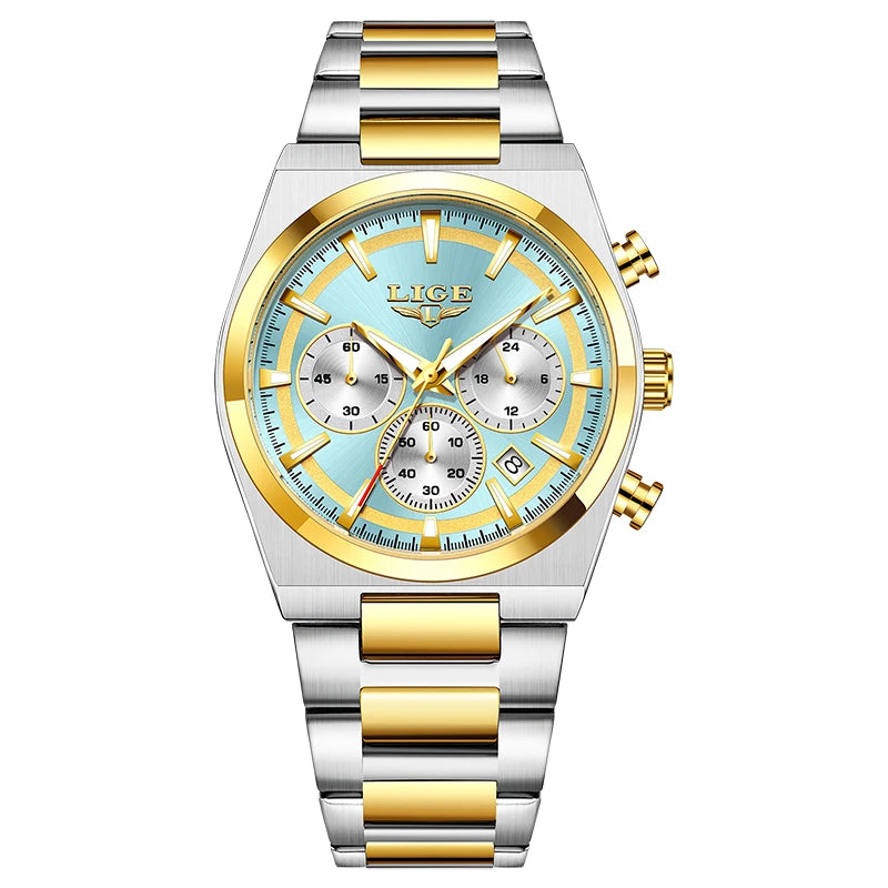 LIGE Top Luxury Man Quartz Watch Waterproof Luminous Date Chronograph Watches For Men Stainless Steel Fashion Men's Watch Reloj - Sun Studio