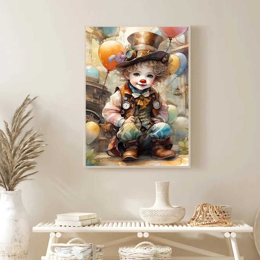 Huacan 5D DIY Diamond Painting Cartoon Diamond Embroidery Clown Cross Stitch Kit Rhinestone Pictures Home Decor - Sun Studio