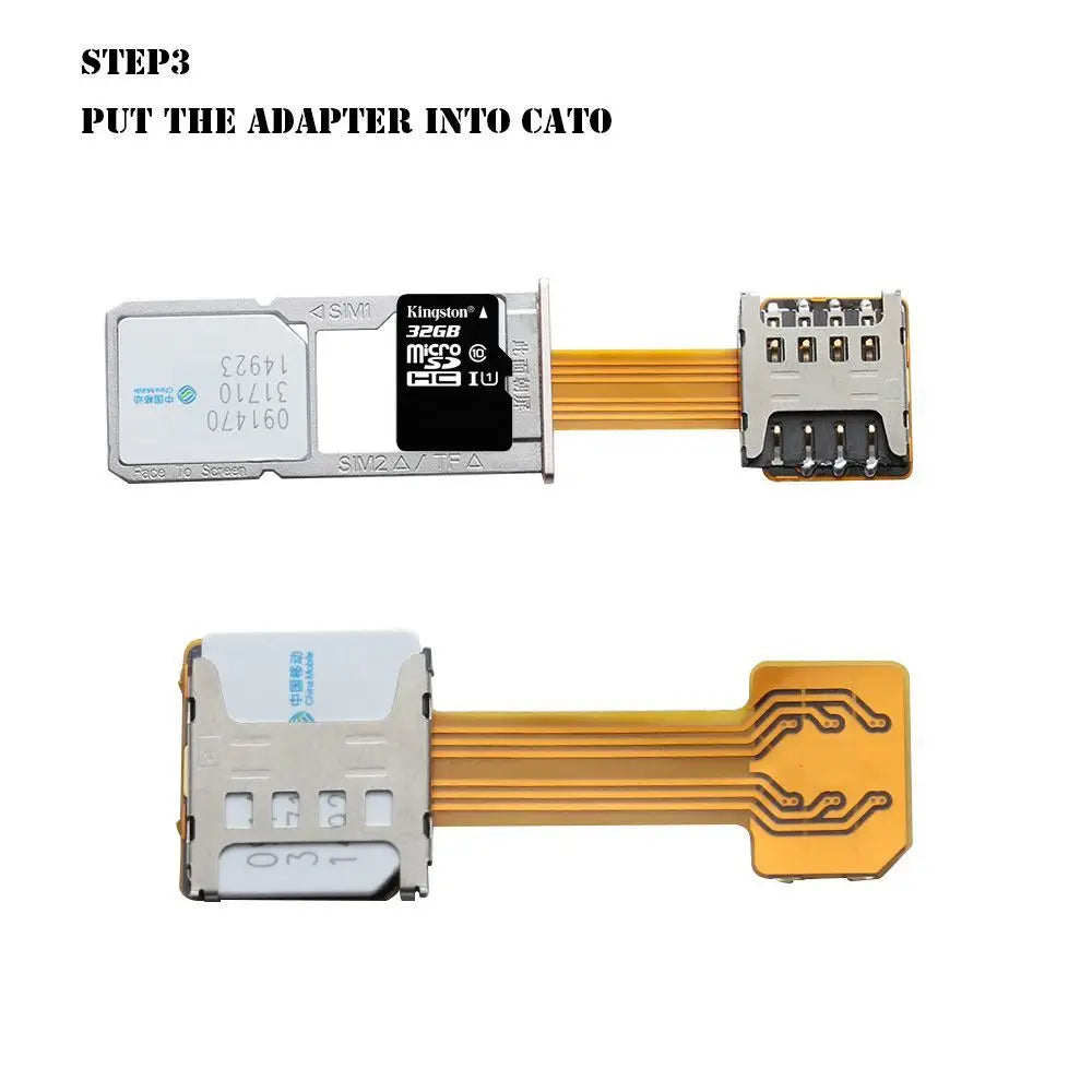 Universal TF Hybrid Sim Slot Dual SIM Card Adapter For DIY Micro SD Extender Nano Cato Android Phone All Dual SIM mobile phone - Sun Studio