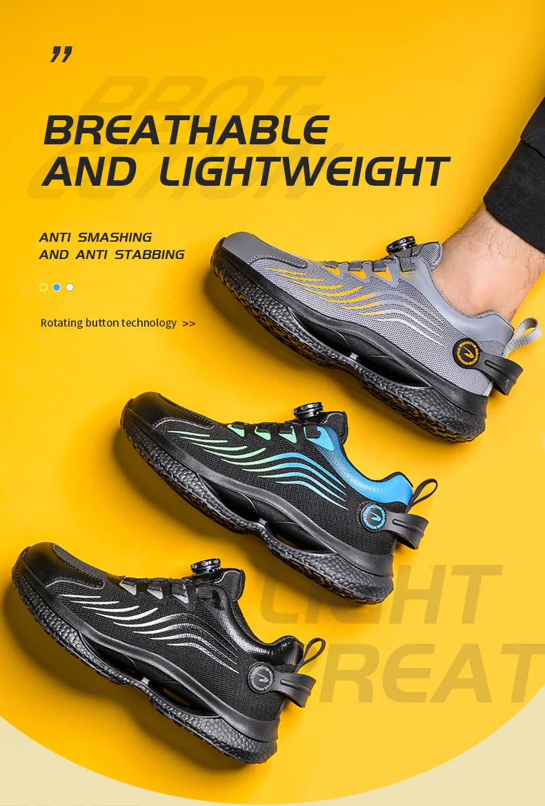 2026 Security Safety Shoes Men Rotating Button Work Sneakers Indestructible Shoes Puncture-Proof-men Sport Shoes Steel Toe Boots - Sun Studio