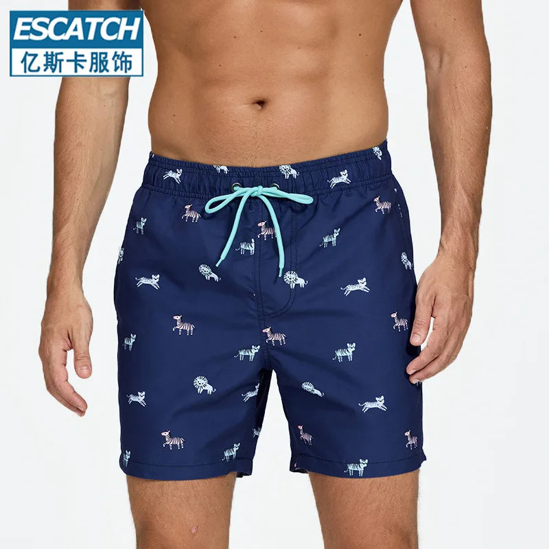 Quick-drying swimwear men beach shorts men's swimming trunks suit bath man holiday shorts quarter-print swimming trunk swimsuit - Sun Studio