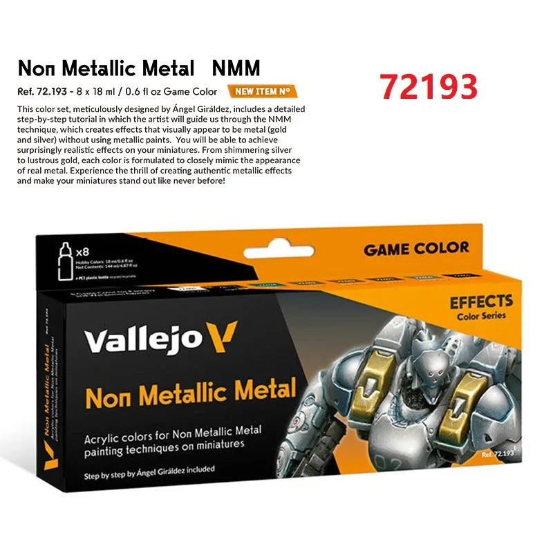 Spani AV vallejo model environmentally friendly water-based Acrylic painti set 8 * 17ml non metallic/game color wash acrylic set - Sun Studio