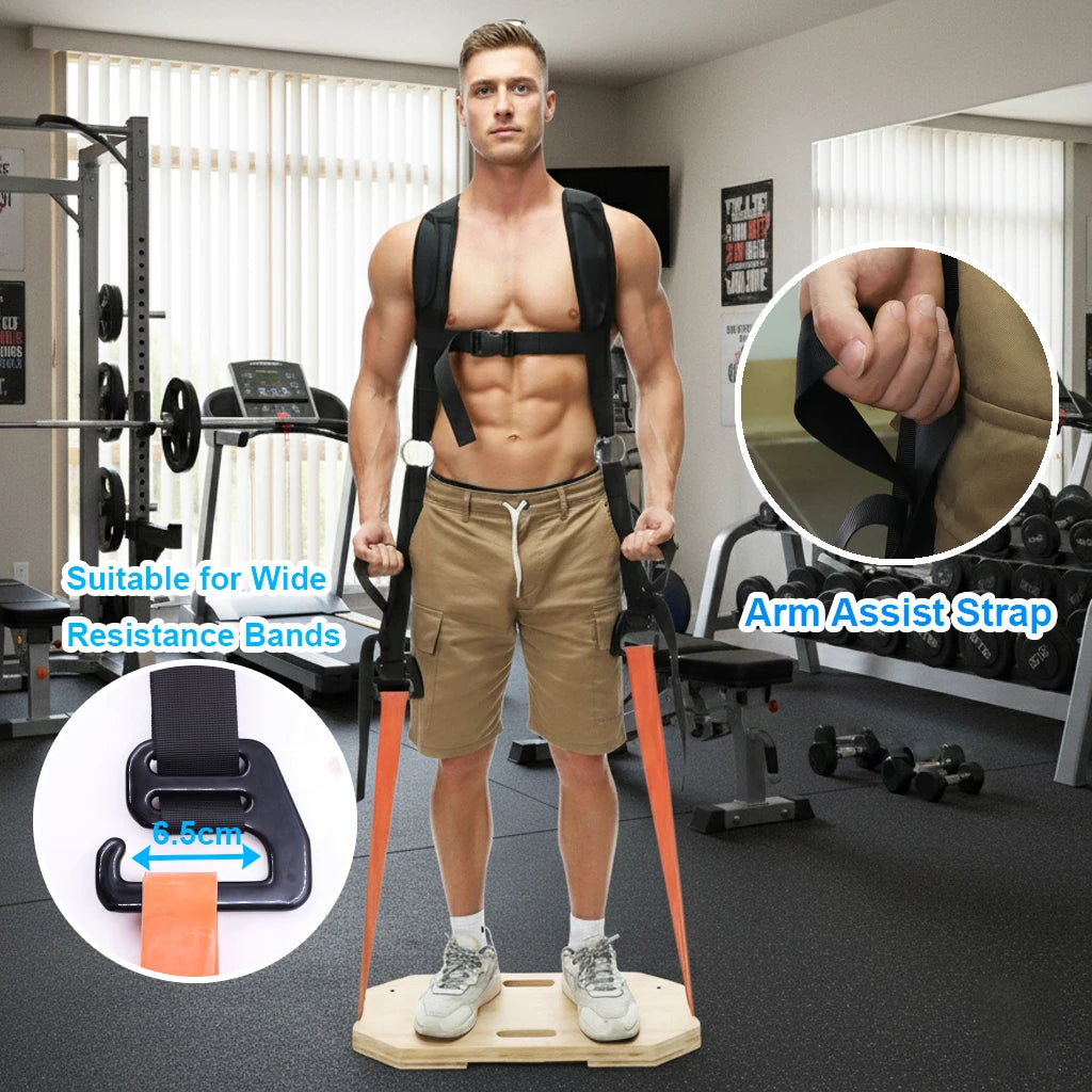 Squat Harness Vest for Resistance Bands – Adjustable Training Strap with Padded Shoulder Support Squats & Functional Workouts - Sun Studio