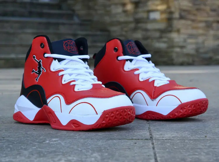 Brand Professional Men's White Red Blue Basketball Shoes Basketball Sneakers Anti-skid High-top Couple Man Basketball Boots