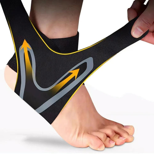 1pair Ankle Brace Support Compression Sleeve Breathable Running Foot Bandage Football Cycling Protective Wrap Sport Socks - Sun Studio