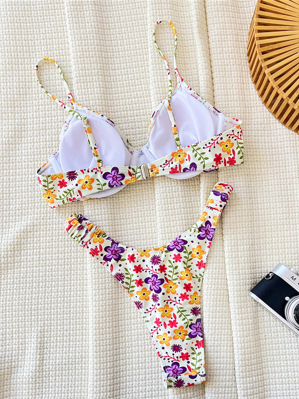 Flowers Printed Underwired Brazilian Bikini Female Swimsuit Women Swimwear Two-pieces Bikini set Bather Bathing Suit Swim K5666 - Sun Studio
