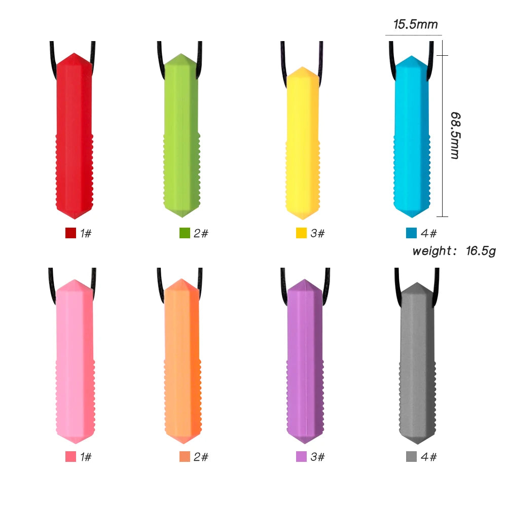 1pcs Silicone Teether Kids Chew Necklace Sensory Chewy Pendant Oral Motor Toys Therapy Tools for Autism ADHD chidren's goods - Sun Studio