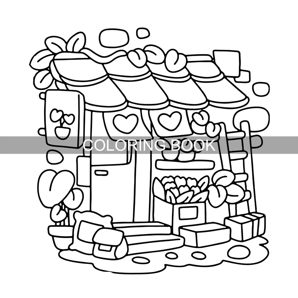 Coloring Book for Relaxation - Simple Room Decor with Picture Book Illustrations for Creativity and Stress Relief - Sun Studio