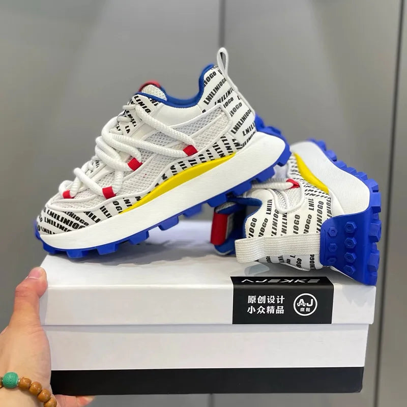 Spring and Autumn New Men's Shoes Thick soled Height Increasing Casual Shoes Comfortable and Breathable Running Sports Shoes - Sun Studio