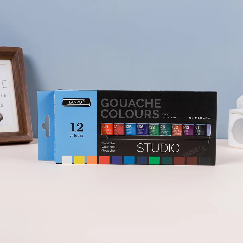 12 color /24 color Gouache Paint Set Box Art Gouache Paint Beginners paint Graffiti paint - Sun Studio