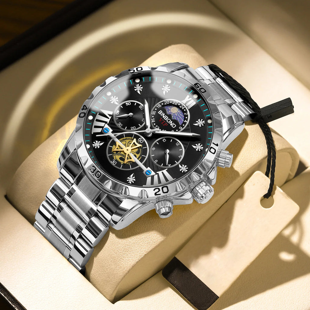 UTHAI W177 Cool and fashionable Men watch,business night light waterproof quartz watches, high-end clock gifts，watches for man - Sun Studio