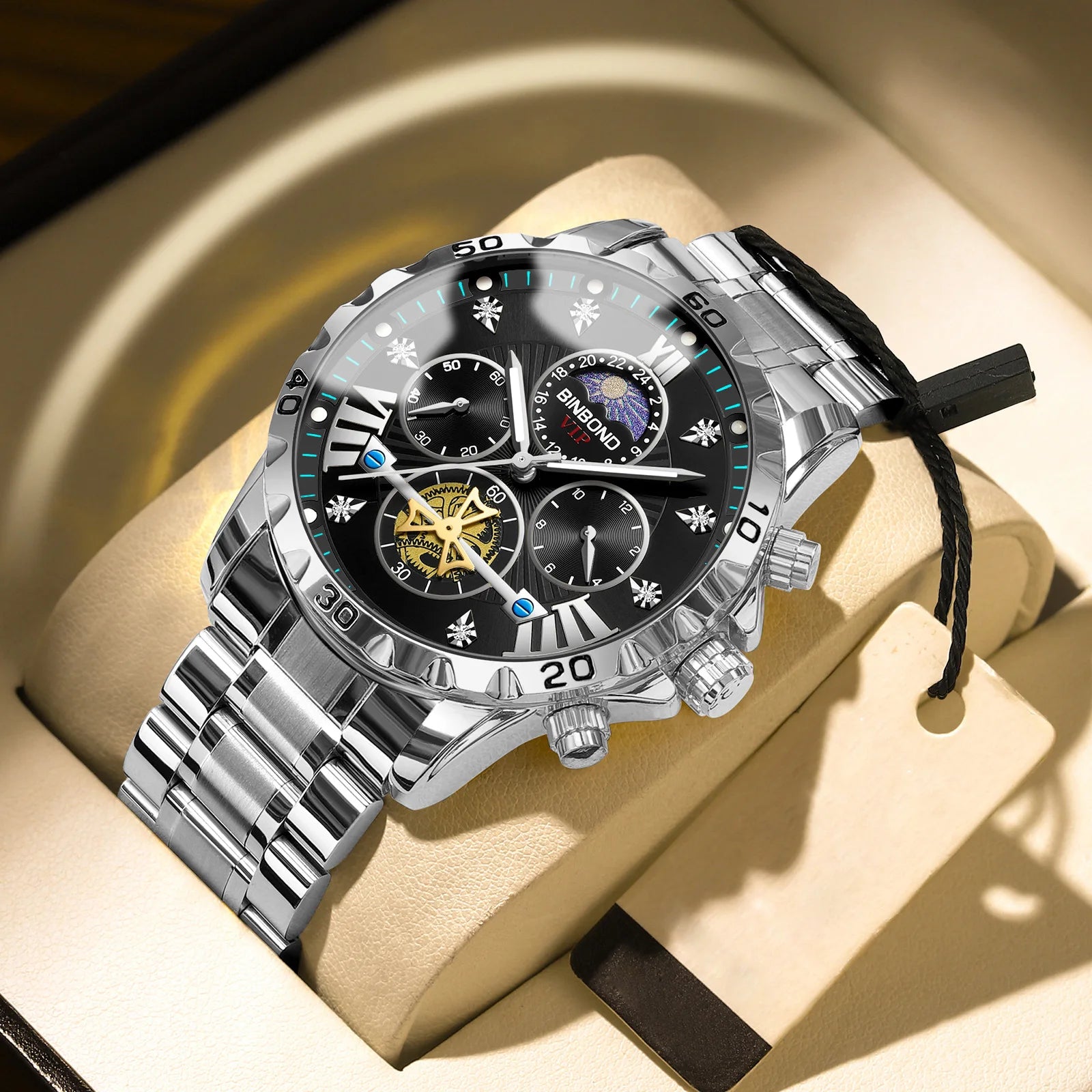 UTHAI W177 Cool and fashionable Men watch,business night light waterproof quartz watches, high-end clock gifts，watches for man - Sun Studio