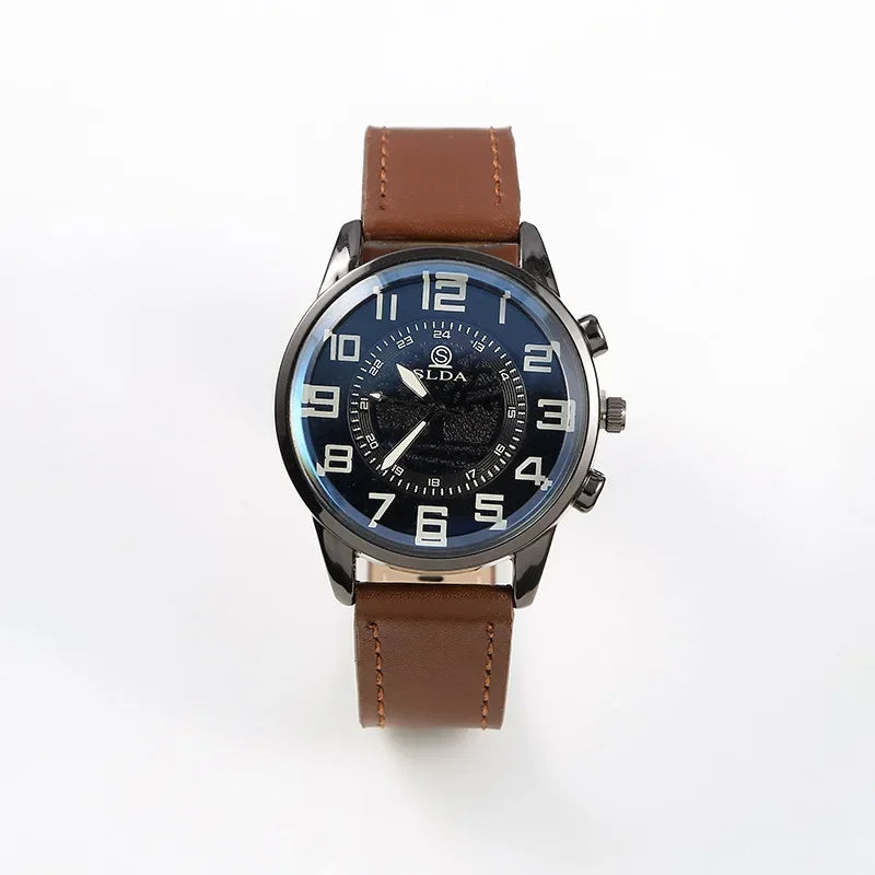 Vintage Men's Watches Sports PU Belt Watch Men's Fashion Trend Digital Student Watch Men's Quartz Watches Relogios Masculino - Sun Studio