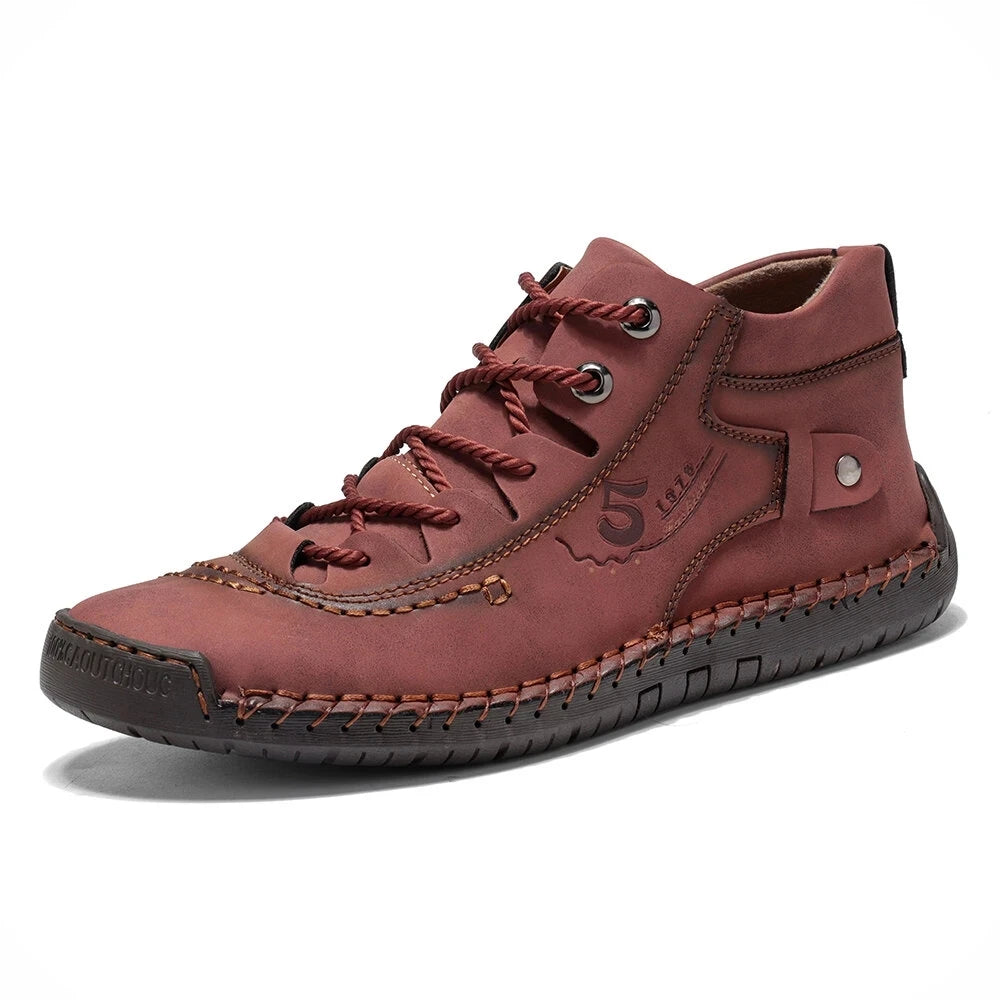 Handmade Leather Casual Men Shoes Ankle Boots Men Loafers Comfort Walking Shoes Men Flats Hot Sale Moccasins Shoes Plus Size