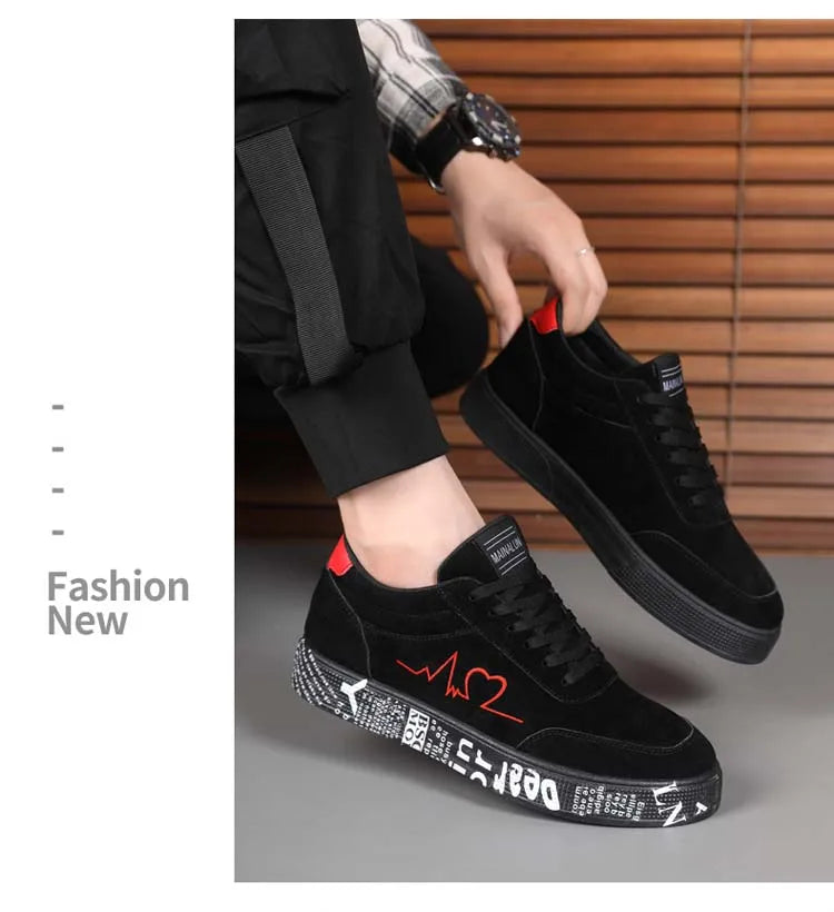 Breathable Mid-Top Sneakers , Heart & Music Graphic Design, Casual Streetwear Shoes for Couples, Valentine's Day & Birthday Gift - Sun Studio