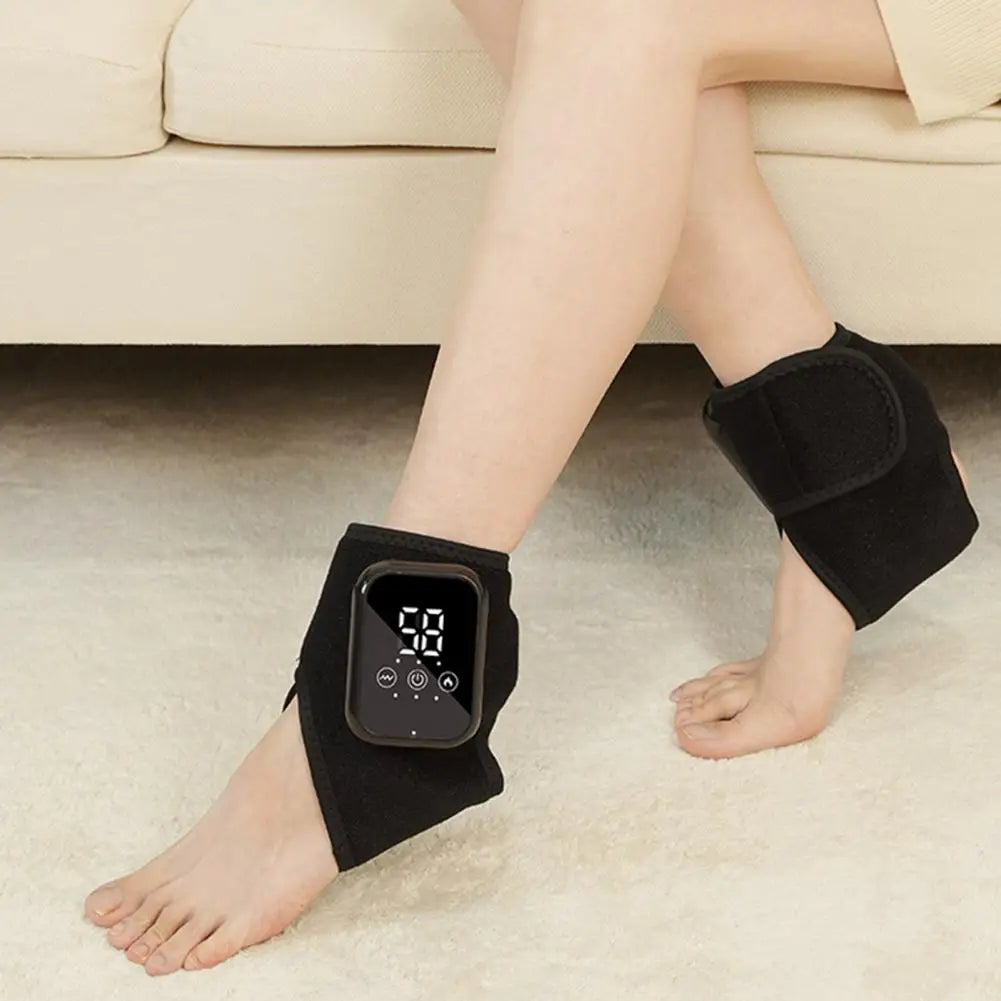 Cordless Ankle Massager 3-in-1 Heated Ankle Wrap Foot Massager with 3 Vibration Modes And 3 Heat Levels for Achilles Tendinitis - Sun Studio