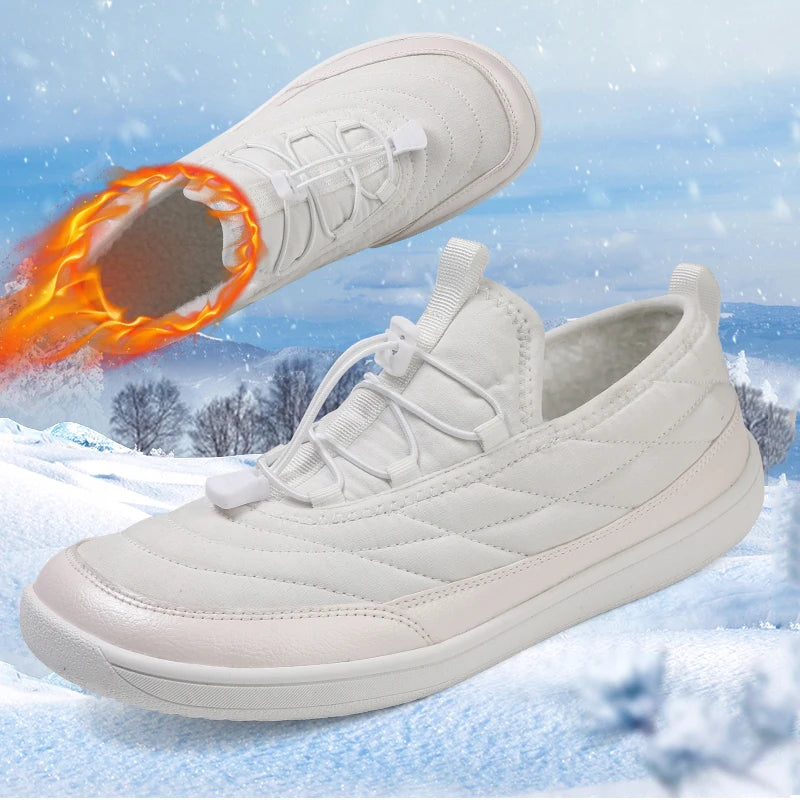 New Winter Warm Snow Barefoot Casual Shoes Waterproof Non-Slip Women Men Hiking Shoes Outdoor Warm Fur Work Ankle Shoes Big Size - Sun Studio