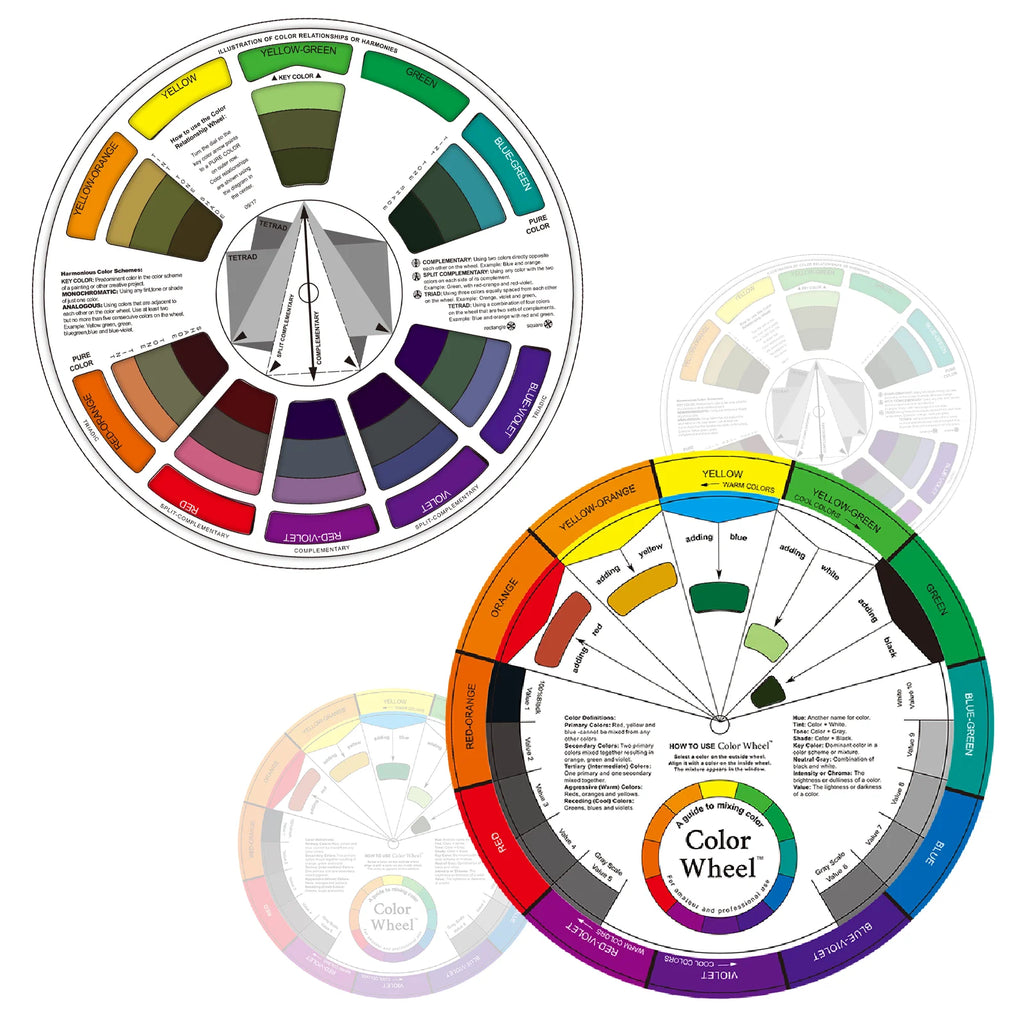 POSEIDON 12 Color English Chromatic Circle Three Tier Design Rotating Color Card For Permanent Makeup Tattoo Supplies - Sun Studio