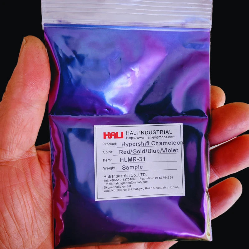 1G/Jar Super Chameleon Automotive Paint Pigment Powder Hypershift Chameleon Pigment Colorshift Blue/Red/Purple Item:HLMR-46