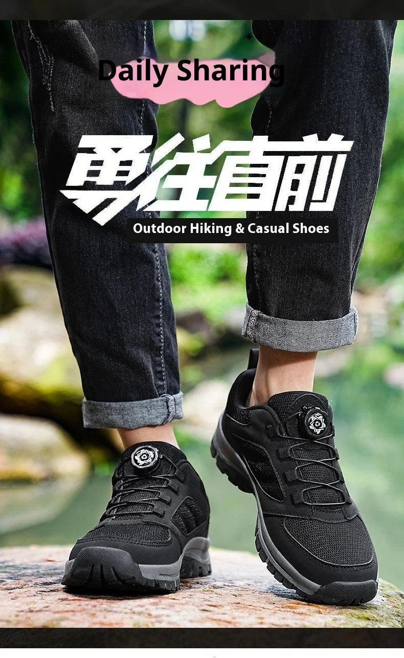 Men'S Spring And Autumn Outdoor Sports Shoes With Rotating Buckle Convenient Comfortable Anti Slip Hiking Shoes Large Size 39-48 - Sun Studio