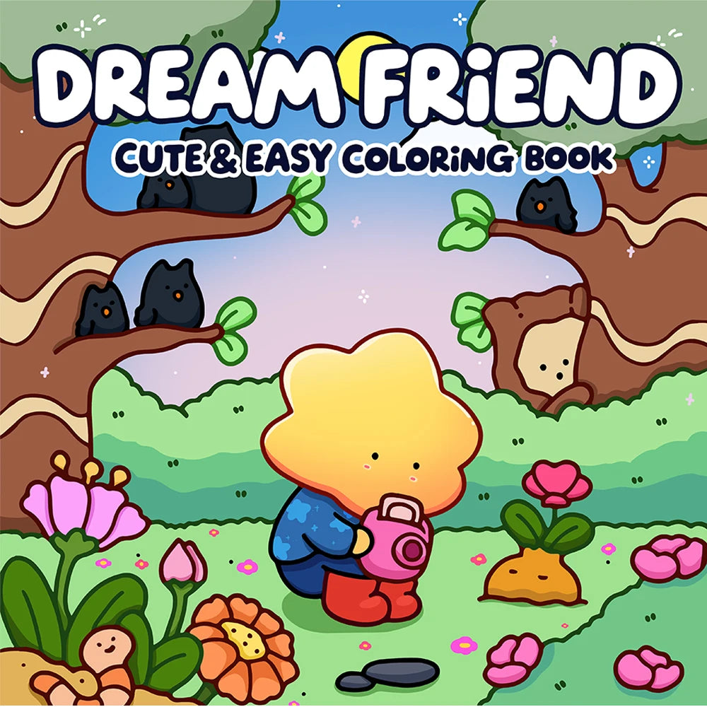 DREAM FRIEND CUTE & EASY Coloring Book For Adults Educational Relaxation Gift DIY Children's Painting Drawing Books - Sun Studio