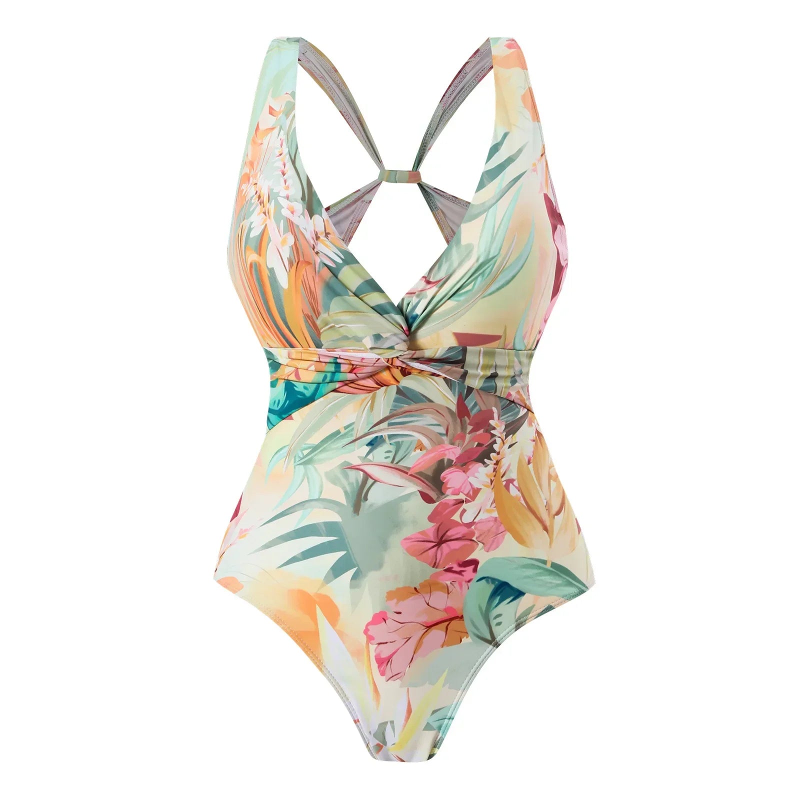 One-piece Bikini Set 2026 Women Floral Print V-neck Swimsuit Sexy High Waist Beach Skirt Bathing Suit Swimwear Summer Monokini - Sun Studio