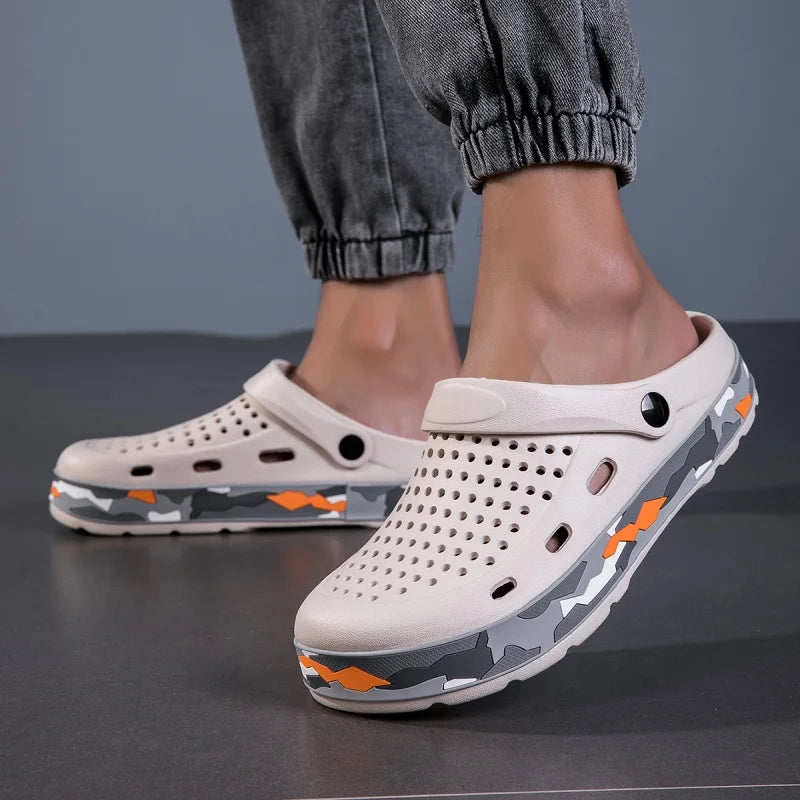 Mens Sandals Casual Summer Clogs for Men Breathable Soft EVA Garden Shoes Closed-toe Fashion Slippers for Men 2025 New Design - Sun Studio