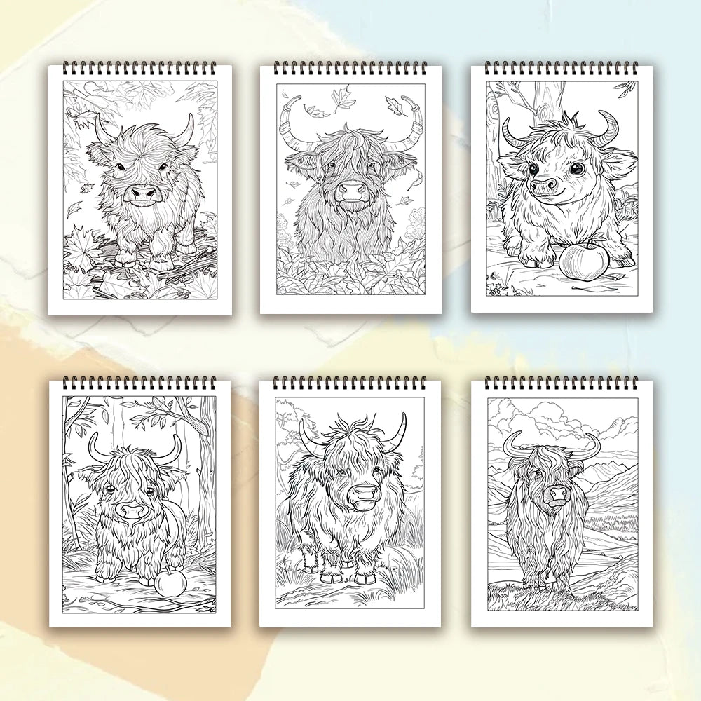 30 Sheets Stress Relief Coloring Book, 11.2x 8.3in,100gsm Thick Paper, Spiral Bound, Halloween Gift, Christmas Gift Option - Sun Studio