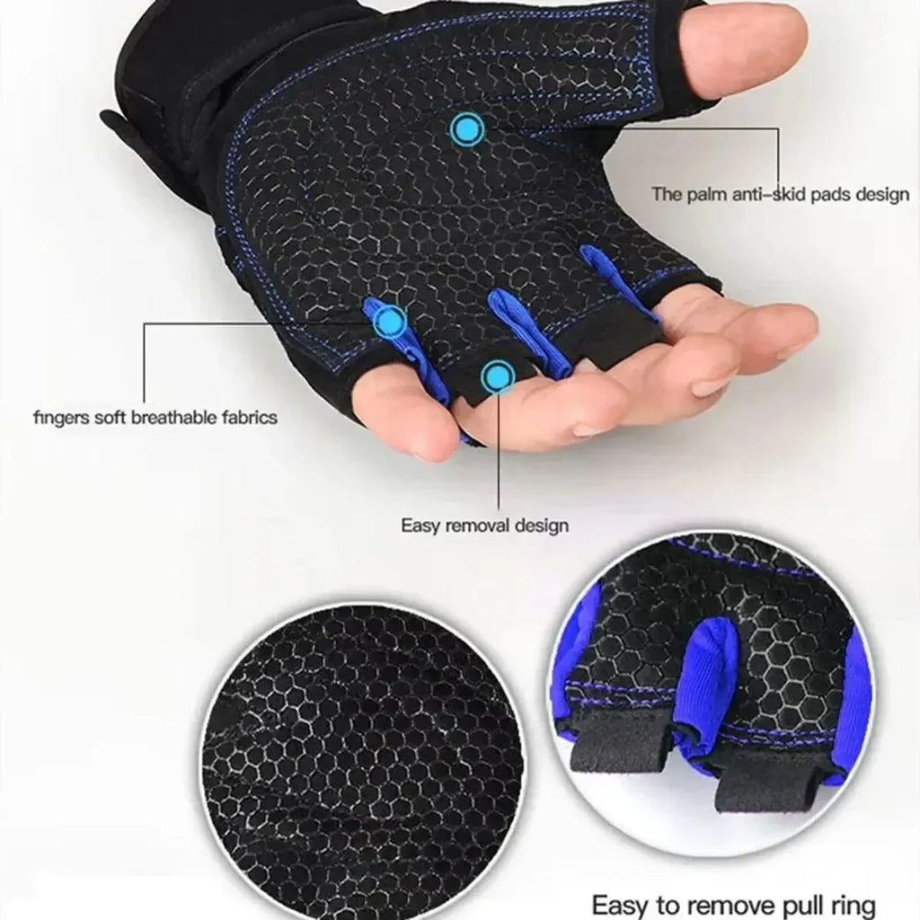 Gym Gloves for Men Women Fitness Weight Lifting Wristband Gloves Body Building Training Sports Exercise Cycling Glove Shockproof - Sun Studio