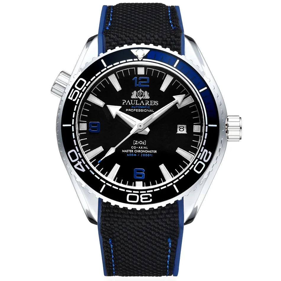 Montre Homme Automatique de Luxe Mouvement Mécanique de Haute Qualité Remontage Automatique Bracelet en Caoutchouc Étanche Lumineuse Calendrier Montres Homme