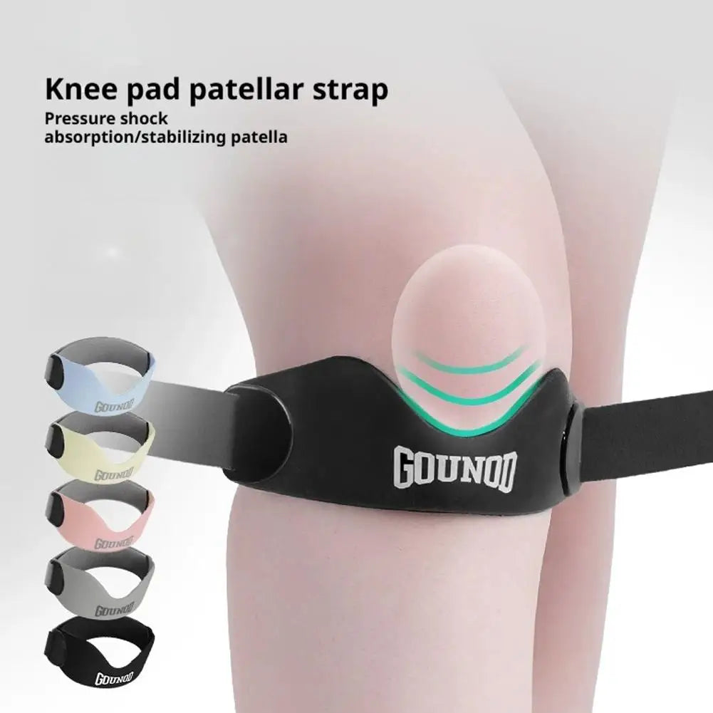 1pair Patellar Tendon Knee Strap Adjustable Silicone Compression Brace Shock Absorption For Basketball Running Pain Relief - Sun Studio